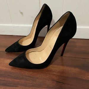 Black suede Christian Louboutin heels